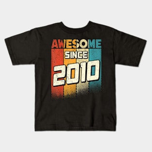 Awesome Since 2010 14 Yo Retro 14Th Birthday Boy Kids T-Shirt